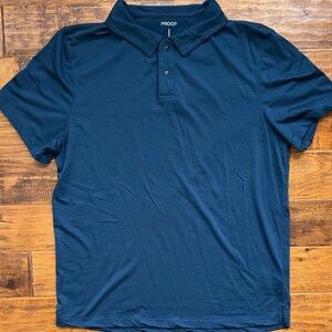 Proof 72-Hour Merino Polo Shirt, Large, Navy Blue